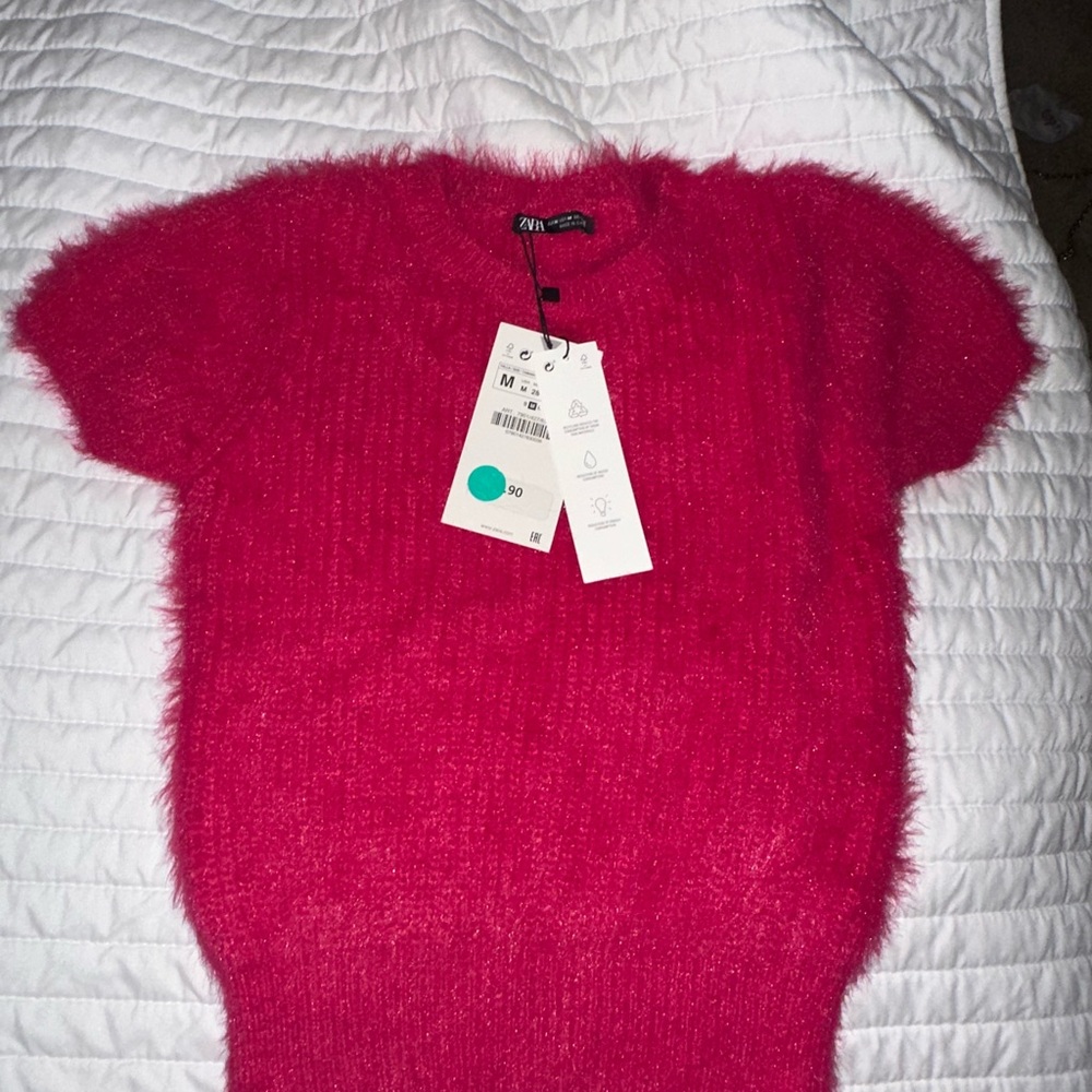 Zara Faux Fur Crop Top